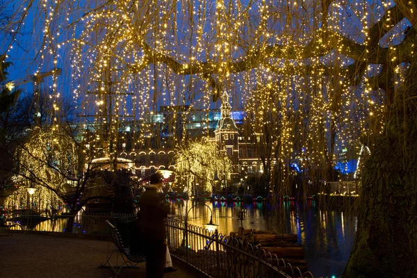 在 Tivoli 在哥本哈根的圣诞节 — 图库照片