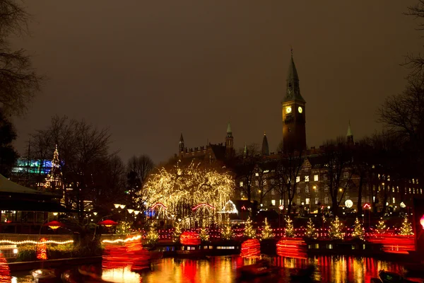 Kerstmis in het Tivoli in Kopenhagen — Stockfoto