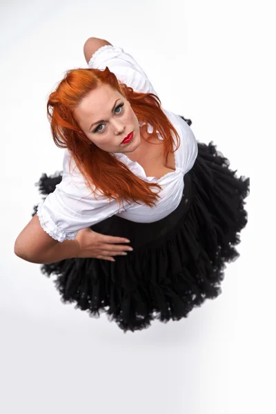 Red hair girl in pin-up style — Stock Photo, Image