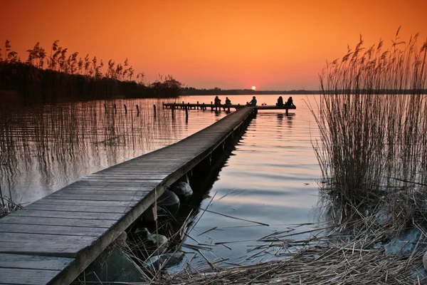 Jezero v Dánsku v zimě — Stock fotografie