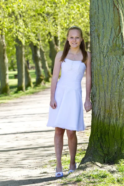 Girl on the day of confirmation — Stock fotografie