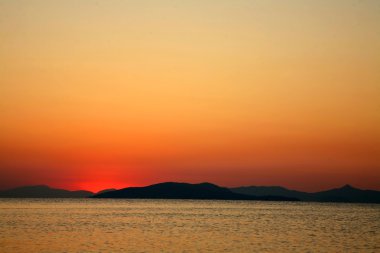 Peloponese gün batımı görünümü