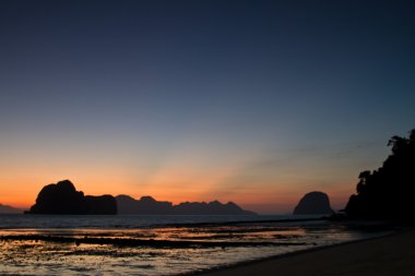 Sunset Beach deki Krabi Thailand