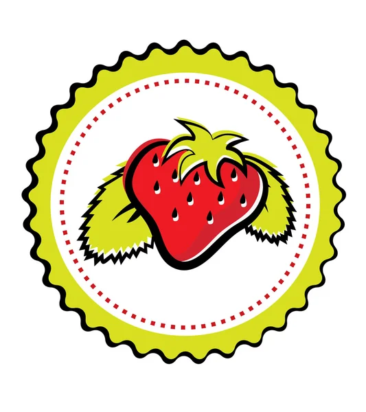 Emblème de la fraise — Image vectorielle