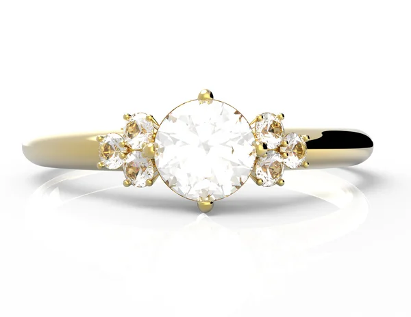 Anello da sposa con diamante isolato su sfondo bianco. Segno di — Foto Stock