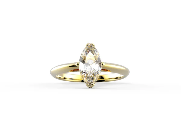Anel de casamento diamante wiith. Ilustração 3D — Fotografia de Stock