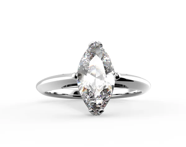 Anel de casamento com diamante. Renderização 3D — Fotografia de Stock