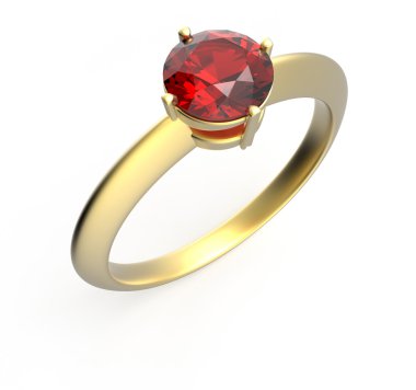 Bir elmas alyans. Beyaz arka plan üzerinde izole