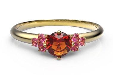 Alyans wiith elmas. 3D çizim