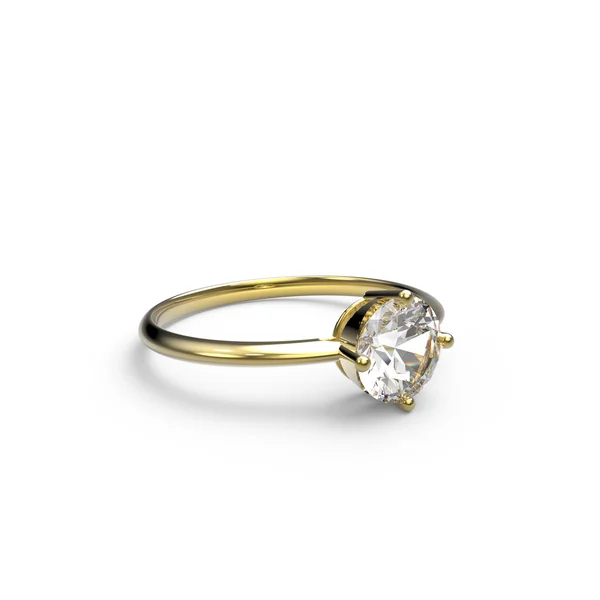 Anello da sposa con diamante. Illustrazione 3D — Foto Stock