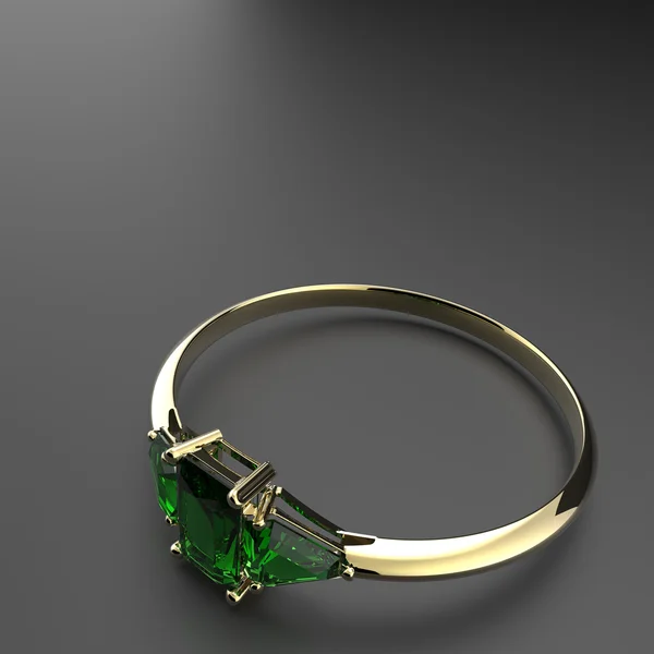 结婚戒指和钻石。3d 图 — 图库照片