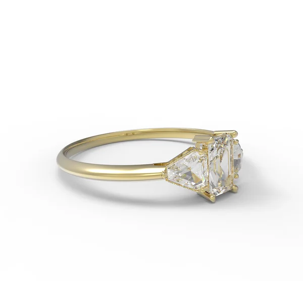 Δαχτυλίδι wiith διαμάντι. 3D απεικόνιση — Φωτογραφία Αρχείου