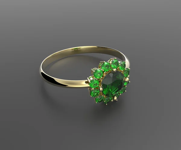 Anello nuziale con diamante. Illustrazione 3D — Foto Stock