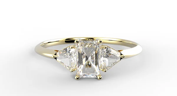 Ehering mit Diamant. 3D-Illustration — Stockfoto
