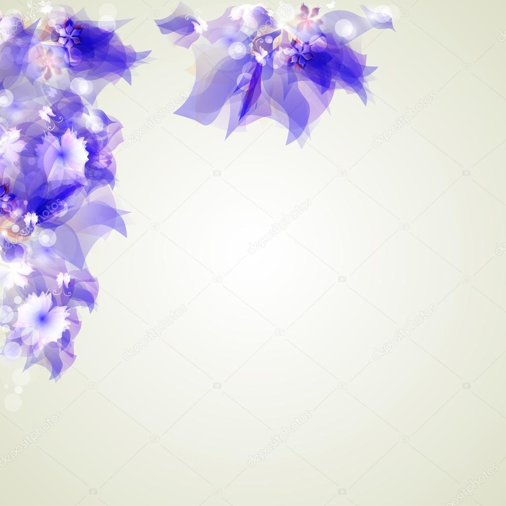 Abstract artistic Background with purple floral element