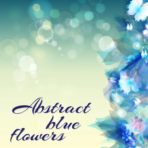 Sfondo astratto con fiori astratti azzurri — Vettoriale Stock