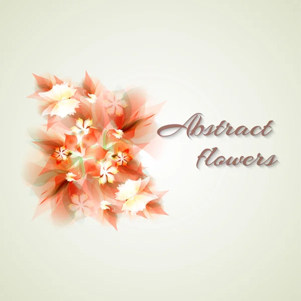 Hintergrund mit hellroten abstrakten Blumen — Stockvektor