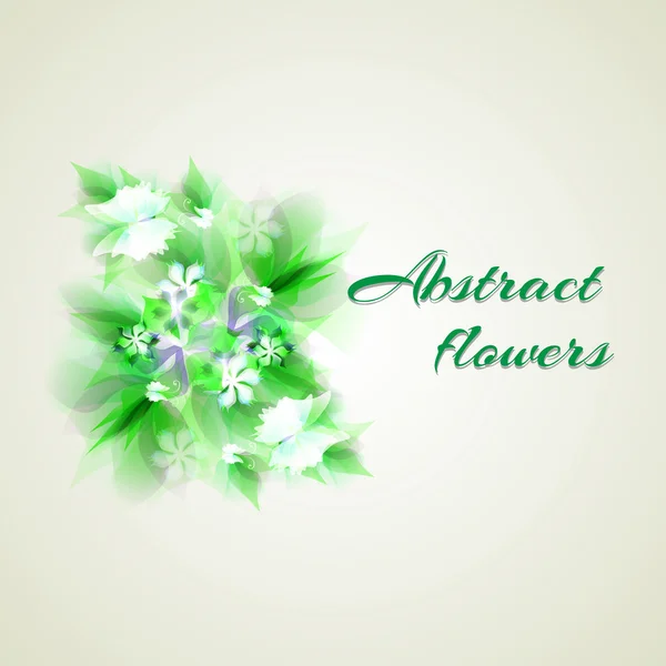 Hintergrund mit hellgrünen abstrakten Blumen — Stockvektor