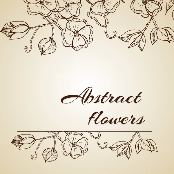 Abstrakter Hintergrund mit Blumen im Vintage-Stil — Stockvektor