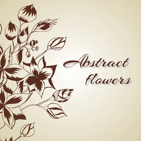 Fond abstrait avec des fleurs dans un style vintage — Image vectorielle