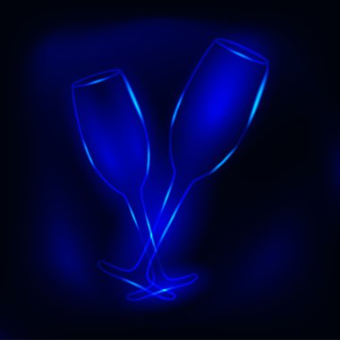 bardak şampanya neon