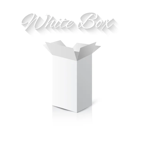 Beyaz Hediyelik karton kutu — Stok Vektör