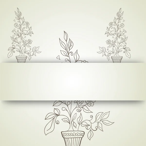 Fleur et croquis en pot — Image vectorielle