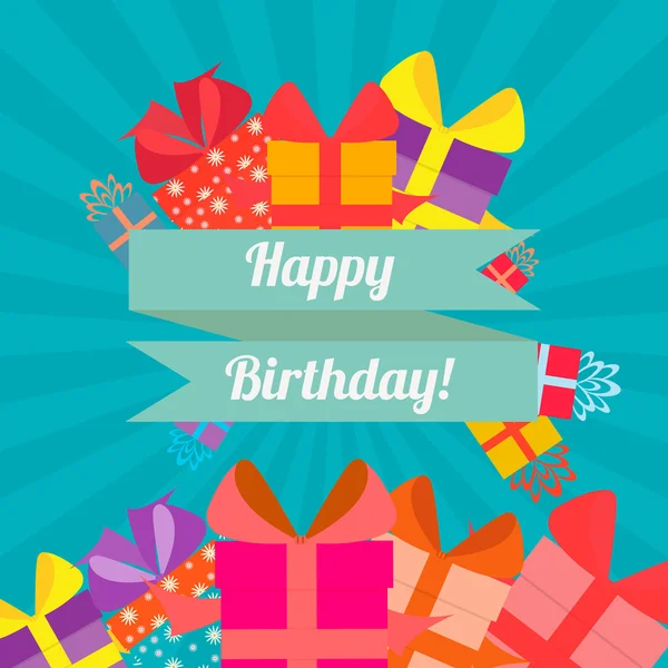 Happy birthday in style flat — Stock Vector