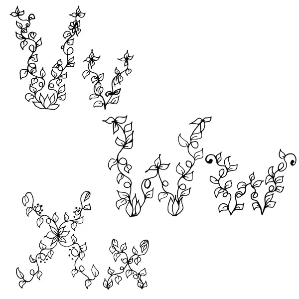 在绘字母 V，W，字母 X — 图库矢量图片