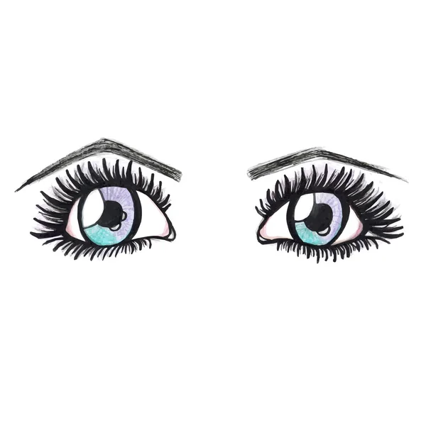 Acuarela ojos femeninos azules — Archivo Imágenes Vectoriales