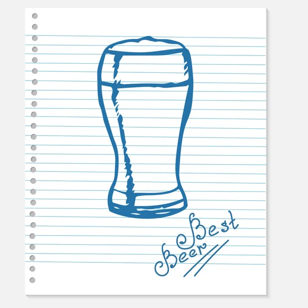 ビールのスケッチ — ストックベクタ