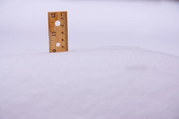 Ruler in Snow Ten Inches — Stock Photo, Image