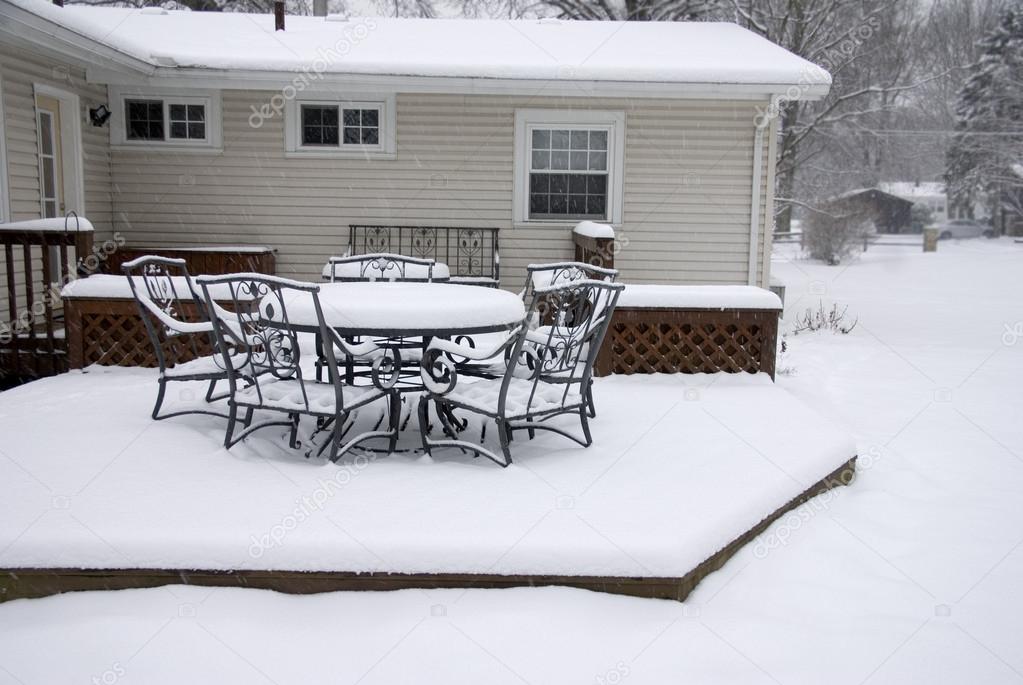 Backyard Deck in Winter