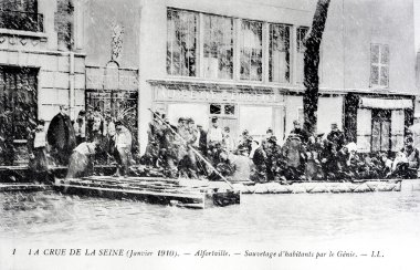 Ocak 1910 yılında Paris seller eski kartpostal