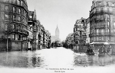 Ocak 1910 yılında Paris seller eski kartpostal