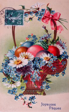 eski kartpostal mutlu Paskalya