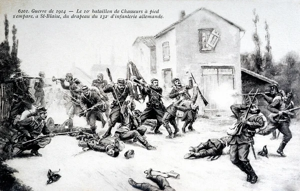 El décimo batallón de combatientes a pie capturados en Saint-Blaise —  Fotos de Stock