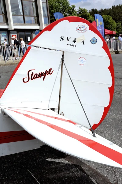 Detail of an old biplane Stampe — Stock Photo, Image