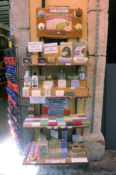 Shop Marseille soaps — Stock Photo, Image