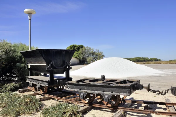 Vagón utilizado una vez solución salina Aigues-Mortes — Foto de Stock