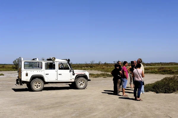 Touristes visitant la Camargue 4x4 — Photo