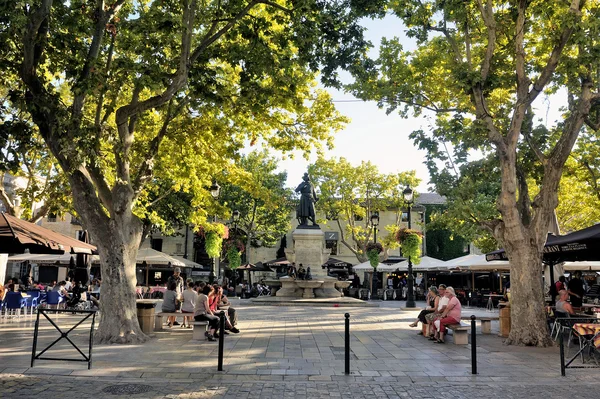 The main square of Aigues-Mortes — Stock Photo, Image