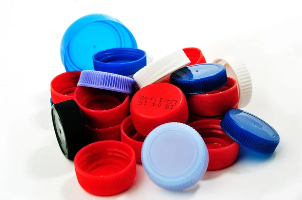 Tampas de recuperação de plástico — Fotografia de Stock
