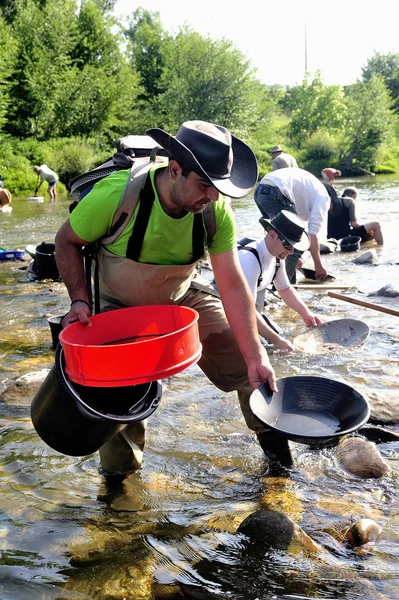 Goldsucher im vollen Wettbewerb — Stockfoto