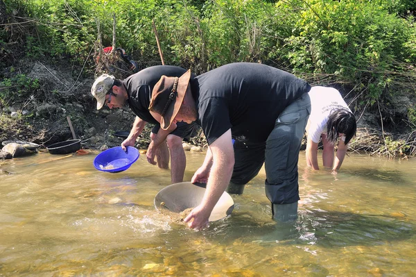 Gold prospectors in full competition — Stock Photo, Image