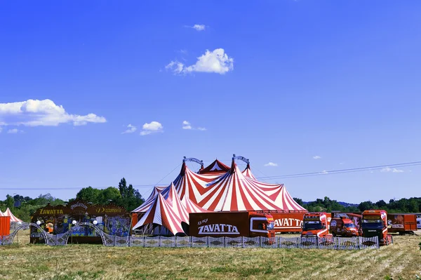 马戏团的帐篷安装准备好代表 — 图库照片