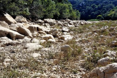 Gardon tamamen kuru nehir yatağı