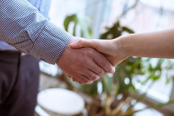 Primo piano degli imprenditori che si stringono la mano — Foto Stock