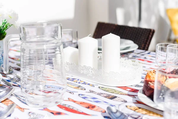 Tisch Gedeckt Für Eine Eventparty Oder Einen Hochzeitsempfang — Stockfoto