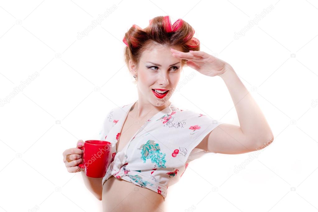 Girl holding red cup of drink